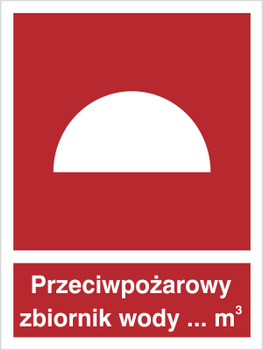 Znak przeciwpożarowy zbiornik wody na Folii Samoprzylepnej (223)