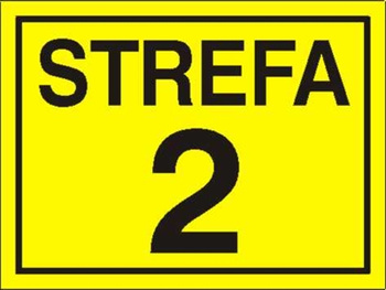 Znak strefa 2 na płycie HIPS (828-12)