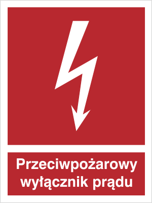 Znak przeciwpożarowy wyłącznik prądu na Płycie Świecącej (219)
