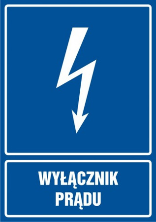Znak Wyłącznik prądu na Folii Samoprzylepnej (HG019)