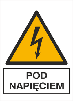 Znak pod napięciem na Folii Samoprzylepnej (330-05)