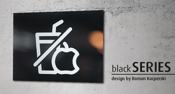 Znak Zakaz spożywania posiłków blackSERIES