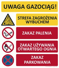 Znak Uwaga! Gazociąg! (T024)