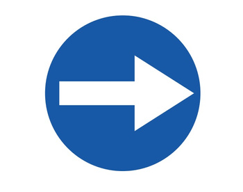 Znak nakazu METALOWY (C1) Nakaz jazdy w prawo przed znakiem