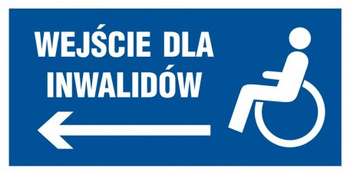 Znak Wejście dla inwalidów w lewo (PA043)