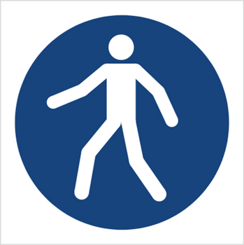 Znak nakaz przechodzenia w oznakowanym miejscu na Folii Samoprzylepnej (M24) (ISO 7010)