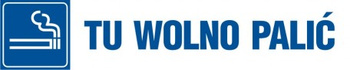 Znak Tu wolno palić na płycie PCV (NE019)