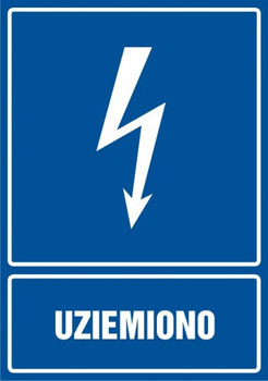 Znak Uziemiono na Folii Samoprzylepnej (HG003)