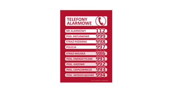 Znak Telefony alarmowe (IN020)