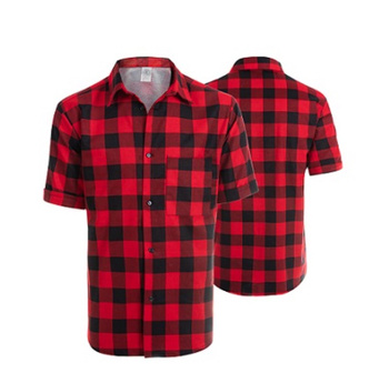 Koszule męskie robocze z krótkim rękawem czerwona