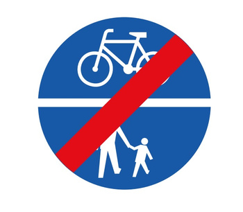 Znak nakazu METALOWY (C13a/16a) Koniec drogi dla pieszych Koniec drogi dla rowerów w poziomie