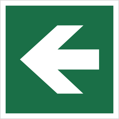 Znak kierunek drogi ewakuacyjnej strzałka prosta (E00-01) (ISO 7010) Techem