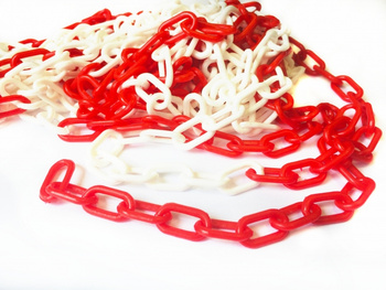 Łańcuch plastikowy 3 mm biało-czerwony 25 m