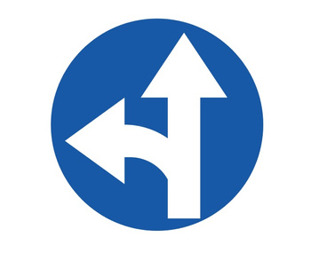 Znak nakazu METALOWY (C7) Nakaz jazdy prosto lub w lewo