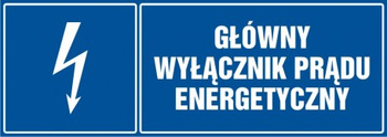 Znak Główny wyłącznik energetyczny prądu na Folii Samoprzylepnej (HH015)