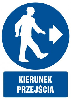 Znak kierunek przejścia na Folii Samoprzylepnej (GL023)