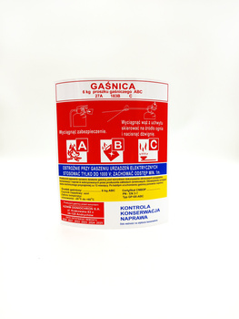 Etykieta serwisowa (kolorowa) uniwersalna GP 6x ABC - KZWM