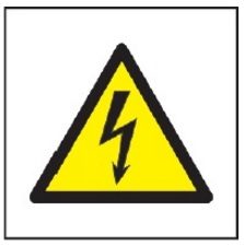 Znak ostrzeżenie przed napięciem elektrycznym na płycie PCV (W12) (ISO 7010)