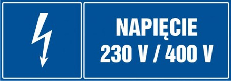 Znak Napięcie 230V/400V na Folii Samoprzylepnej (HH046)
