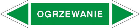 Tabliczka na rurociągi Ogrzewanie znak na Folii Samoprzylepnej (R-W03)
