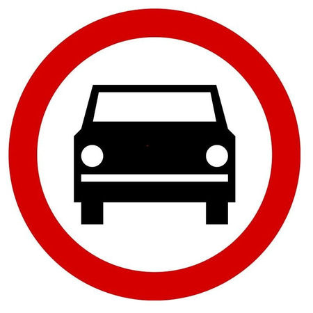 Znak zakazu METALOWY (B3) Zakaz wjazdu pojazdów silnikowych z wyjątkiem motocykli jednośladowych