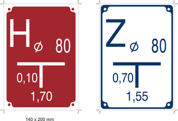 Znak tabliczka orientacyjna dla wodociągów na zamówienie