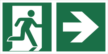 Znak Kierunek do wyjścia ewakuacyjnego w prawo (E02-PP) (ISO 7010) Techem