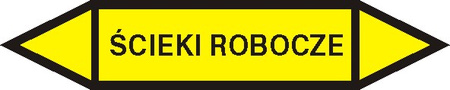 Tabliczka na rurociągi Ścieki robocze znak na Folii Samoprzylepnej (R-G12)