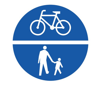 Znak drogowy METALOWY C13/16 Droga dla pieszych, Droga dla rowerów Znak nakazu w pionie 2 wzór