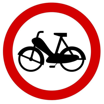 Znak zakazu METALOWY (B10) Zakaz wjazdu motorowerów