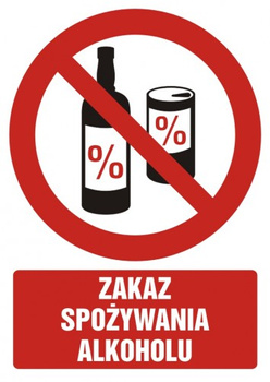 Znak zakaz spożywania alkoholu na Folii Samoprzylepnej (GC049)