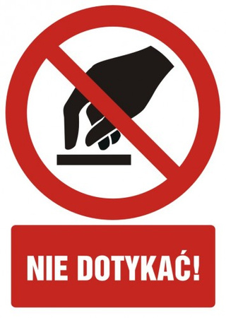 Znak nie dotykać na płycie PCV (GC022)