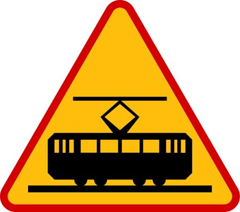 Znak ostrzegawczy METALOWY Tramwaj (A21)