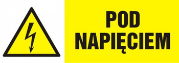 Znak Pod napięciem na Folii Samoprzylepnej (HB008)