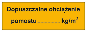 Znak dopuszczalne obciążenie pomostu na płycie HIPS (853-04)