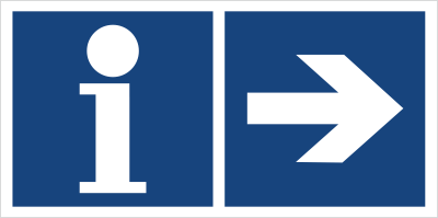 Znak informacja (kierunek w prawo) na Folii Samoprzylepnej (865-36)