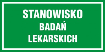 Znak Stanowisko badań lekarskich TDC na płycie PCV (NF019)