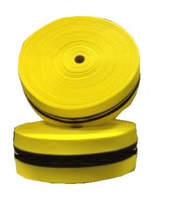 Taśma ostrzegawcza parciana poliestrowa żółto czarna 80mm/100m