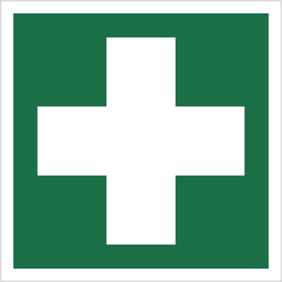 Znak pierwsza pomoc medyczna (E03) (ISO 7010) Techem