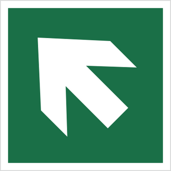 Znak kierunek drogi ewakuacyjnej, strzałka skośna (E00-02) (ISO 7010) Techem