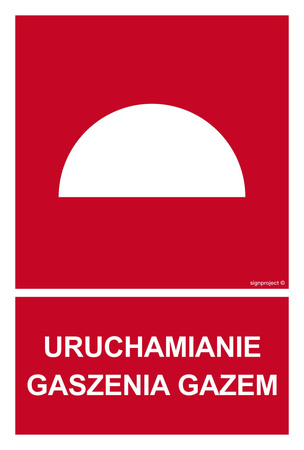 Znak Uruchamianie gaszenia gazem na Folii Świecącej (BC062)