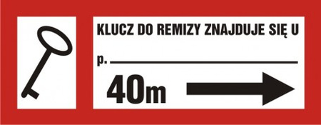 Znak Klucz do remizy znajduje się u... na płycie PCV (BC125P)