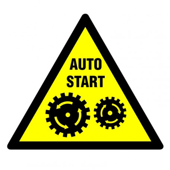 Znak uruchamia się automatycznie na płycie PCV (GE007)