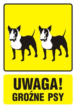 Znak Uwaga! Groźne psy (PA035)