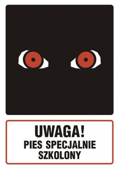 Znak Uwaga! Pies specjalnie szkolony (PA037)