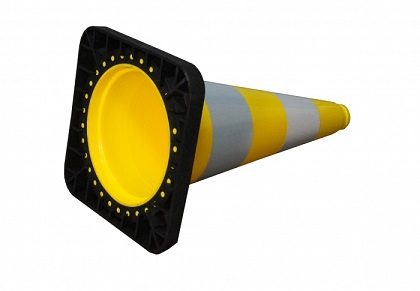Pachołek drogowy żółty elastyczny, odblaskowy 50 cm odblaskowy