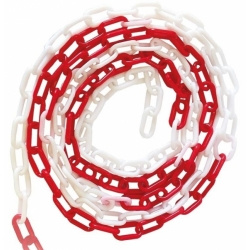 Łańcuch plastikowy 5 mm biało-czerwony 25 m