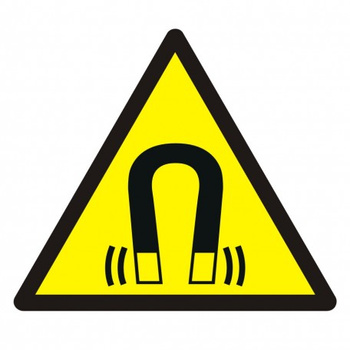 Znak ostrzeżenie przed silnym polem magnetycznym na Folii Samoprzylepnej (GDW006)