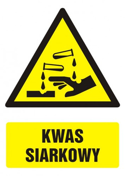 Znak Kwas siarkowy na płycie PCV (GF011)