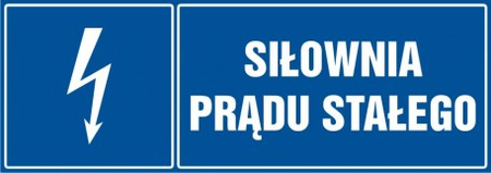 Znak Siłownia prądu stałego na płycie PCV (HH044)